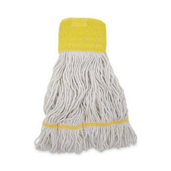 Boardwalk BWK501WH 5 in. Headband Cotton/Synthetic Super Loop Wet Mop Head - Small, White (12/Carton)