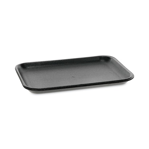 Food Trays, Containers, and Lids | Pactiv Corp. 0TFB02S00000 8.2 in. x 5.7 in. x 0.65 in. No. 2S Foam Supermarket Tray - Black (500/Carton) image number 0