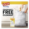 Trash Bags | Glad 22541 ForceFlex Kitchen Drawstring Trash Bags, Drawstring, 13 gal, Unscented, 23.47 x 25.38, White, 110 Bags/Box, 3 Boxes/Carton image number 5