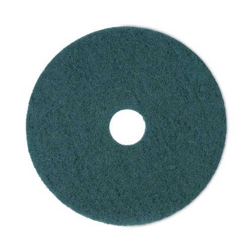 Cleaning & Janitorial Accessories | Boardwalk BWK4018GRE 18 in. Diameter Heavy-Duty Scrubbing Floor Pads - Green (5/Carton) image number 0