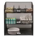 Desktop Organizers | Safco 3293BL 14.63 in. x 11.75 in. x 15 in. 3 Compartments Steel Mesh Onyx Breakroom Organizers - Black image number 1
