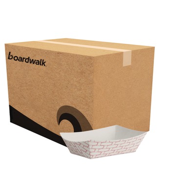 KITCHEN | Boardwalk BWK30LAG050 0.5 lbs. Capacity Paper Food Baskets - Red/White (1000/Carton)