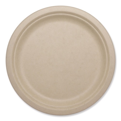 Bowls and Plates | World Centric PL-SC-U10-LFP 10.1 in. Diameter Paper Fiber Plates - Natural (800/Carton) image number 0