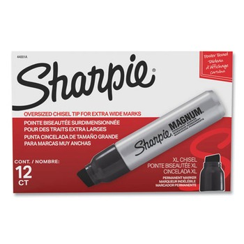 Sharpie 44001A Broad Chisel Tip Magnum Permanent Marker - Black (12/Carton)