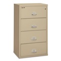 Office Filing Cabinets & Shelves | FireKing 4-3122-CPA 4 Legal/Letter-Size File Drawers 31.13 in. x 22.13 in. x 52.75 in. 260 lbs. Overall Capacity Insulated Lateral File - Parchment image number 0
