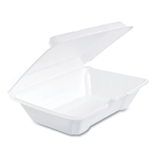 Just Launched | Dart 205HT1 6.4 in. x 9.3 in. x 2.9 in. Foam Hinged Lid Containers - White (200/Carton) image number 0