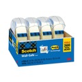 Packing Tapes | Scotch 4183 0.75 in. x 54.17 ft. 1 in. Core Wall-Safe Tape with Dispenser - Clear (4/Pack) image number 3