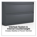 Office Filing Cabinets & Shelves | Alera 25511 42 in. x 18.63 in. x 52.5 in. 4-Drawer Lateral File - Charcoal image number 7