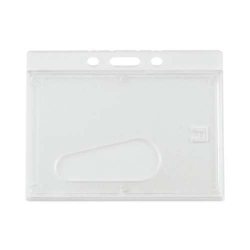 Label & Badge Holders | Advantus 76075 3.68 in. x 2.75 in. Horizontal One-Card Rigid Badge Holders - Frosted (25/Box) image number 0
