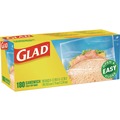 Food Trays, Containers, and Lids | Glad 60771 6.5 in. x 5.5 in. Fold-Top Sandwich Bags - Clear (2160/Carton) image number 3