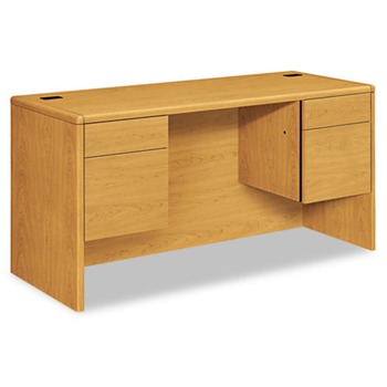 HON H10765.CC 10700 Series 60 in. x 24 in. x 29.5 in. 3/4 Height Pedestals Kneespace Credenza - Harvest