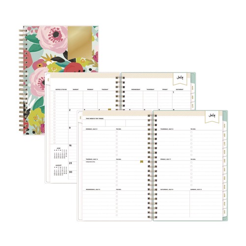 Notebooks & Pads | Blue Sky BLS137900 8 in. x 5 in. 12-Month (Jul 2025-Jun 2026) Day Designer Secret Garden Mint Weekly/Monthly Notes Planner image number 0