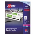 Just Launched | Avery 05305 2.5 in. x 8.5 in. Medium Embossed Tent Cards - White (2 Cards/Sheet, 50 Sheets/Box) image number 0