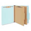 File Folders | Universal UNV10409 2 Dividers 6 Fasteners Heavy-Duty Pressboard Cover Letter Size Six-Section Classification Folders - Light Blue (20/Box) image number 1