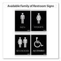 Floor Signs & Safety Signs | Headline Sign 4249 Century Series 6 in. x 9 in. Men/Women Restroom Office Sign - Black/Silver image number 1