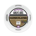Bowls and Plates | AJM Packaging Corporation AJM CP9GOAWH 9 in. Diameter Coated Paper Plates - White (100/Pack, 12 Packs/Carton) image number 0