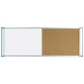 Bulletin Boards | MasterVision XA10003700 36 in. x 18 in. Cubicle Workstation Magnetic Dry Erase/Bulletin Board Combo - Tan/White Surface/Satin Aluminum Frame image number 1
