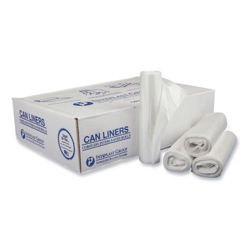 FACILITY MAINTENANCE SUPPLIES | Inteplast Group S303716N 30 in. x 37 in. 16 mic 30 Gallon High-Density Commercial Can Liners - Clear (500/Carton)
