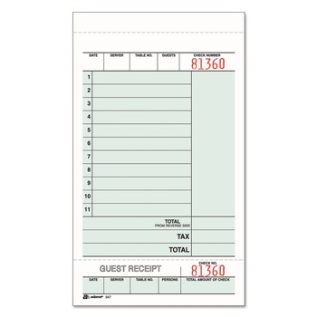  | Adams 947SWC 4.25 x 6.75 Two-Part Carbonless Guest Check Unit Sets (250/Pack)
