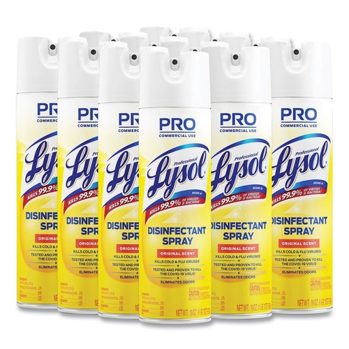 Cleaning & Janitorial Supplies | Professional LYSOL Brand 36241-04650 19 oz. Aerosol Spray Disinfectant Spray - Original Scent (12/Carton) image number 0