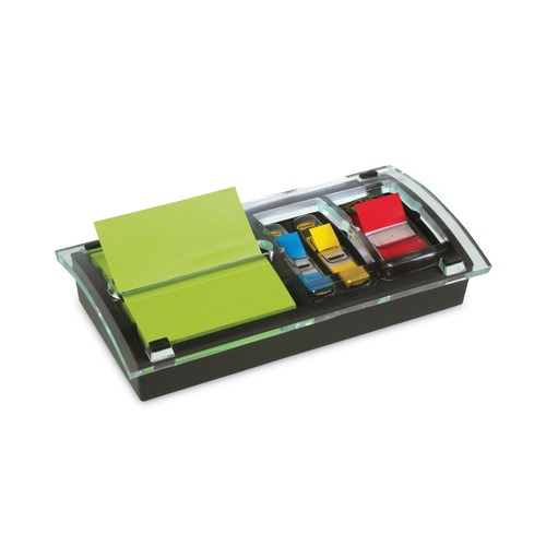 Page Flags | Post-it Notes DS100 Note and Flag Dispenser For 3 in. x 3 in. Pads - Black/Clear (1-Pack) image number 0