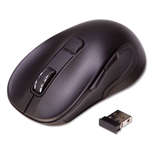 Back to School Sale | Innovera IVR62500 2.4 GHz Frequency 26 ft. Wireless Range Right Hand Use Hyper-Fast Scrolling Mouse - Black image number 0