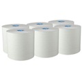 Paper Towels and Napkins | Kleenex 25637 1-Ply 7.5 in. x 700 ft. Hard Roll Paper Towels with Premium Absorbency Pockets - White with Blue Core (6/Carton) image number 1