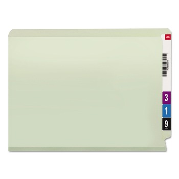 Smead 26210 2 in. Expansion Extra-Heavy Recycled Pressboard End Tab Folders - Letter Size/Gray-Green (25/Box)