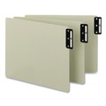 File Folders | Smead 63276 8.5 x 14 100 Percent Recycled End Tab Pressboard Guides with Metal Tabs - Green (1-Set) image number 2