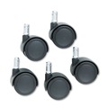 Office & Office Supplies | Master Caster 64334 2 in. Soft Polyurethane Wheel Grip Ring Type B Stem Standard Neck Safety Casters - Matte Black (5/Set) image number 1