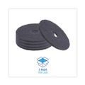 Cleaning & Janitorial Accessories | Boardwalk BWK4016BLA 16 in. Diameter Stripping Floor Pads - Black (5/Carton) image number 4