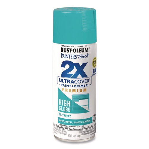 Painting | Rust-Oleum 331175 Painter's Touch 12 oz. Aerosol Can 2X Ultra Cover Spray Paint - High Gloss St. Tropez image number 0