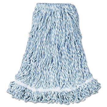 Rubbermaid Commercial FGA41306WH00 Web Foot Cotton/Synthetic Large Finish Mop Head with 1 in. White Headband - White (6/Carton)