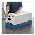 Boxes & Bins | Bankers Box 0002501 12.25 in. x 16 in. x 11 in. Letter/Legal Files Medium-Duty Strength Storage Boxes - White/Blue (4/Carton) image number 5