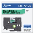 Tapes | Brother P-Touch TZE731CS 0.47 in. x 26.2 ft. TZe Laminated Removable Label Tapes - Black on Green image number 3