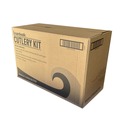 Cutlery | Boardwalk BWK6COMBOKITPP 5.86 in. 6-Piece Mediumweight Plastic Cutlery Fork/Knife/Napkin/Pepper/Salt/Spoon Kit - White (250/Carton) image number 4