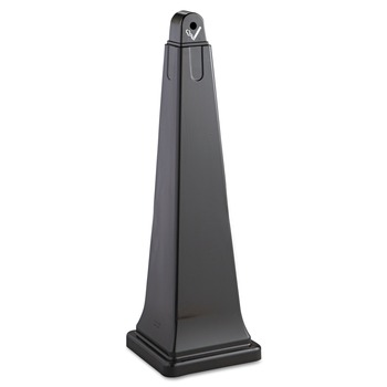 SMOKING RECEPTACLES | Rubbermaid Commercial FG257088BLA 12.25 in. x 39.75 in. 1 gal. GroundsKeeper Pyramid Cigarette Waste Collector - Black