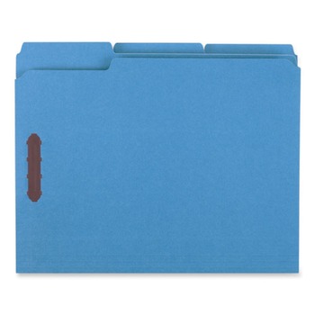 Universal UNV13521 1/3-Cut Tabs Deluxe Reinforced Top Tab Folders with Fasteners - Letter Size, Blue (50/Box)