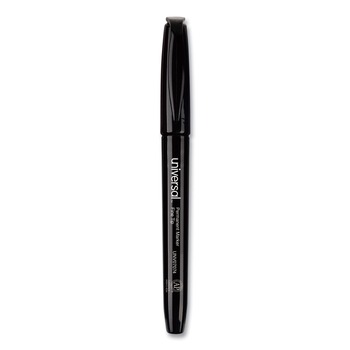 Universal UNV07074 Fine Bullet Tip Pen-Style Permanent Marker - Black (60/Pack)