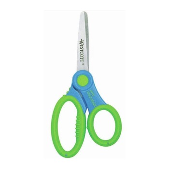 Westcott 14596 5 in. Long x 2 in. Cut Length Ultra Soft Handle Scissors with Antimicrobial Protection - Randomly Assorted Handle Color