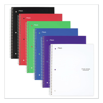 PAPER AND PRINTABLES | Five Star 06210 11 in. x 8.5 in. Sheets 3-Subject Medium/College Rule Wirebound Notebook - Randomly Assorted Cover Color
