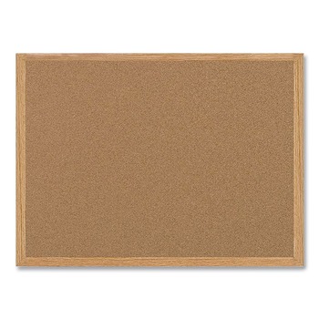 MasterVision SB0720001233 48 in. x 36 in. Tan Surface Earth Cork Board Oak Wood Frame