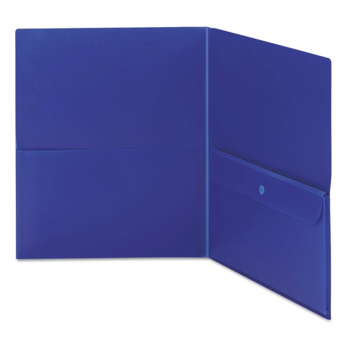 File Folders | Smead 87701 11 in. x 8.5 in. Poly 2-Pocket Folder with Security Pocket - Blue (5/Pack) image number 0