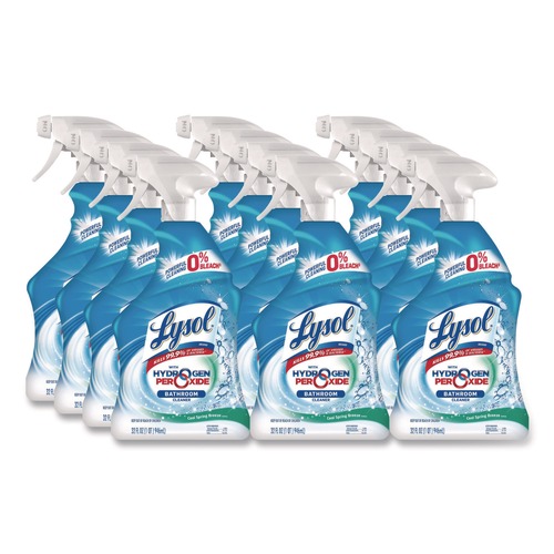 All-Purpose Cleaners | LYSOL Brand 19200-99828 Bathroom Cleaner with Hydrogen Peroxide Cool Spring Breeze 32 oz Trigger Spray Bottle (12/Carton) image number 0