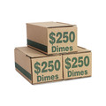 Retail Store Supplies | PM Company 61010 8.06 x 3.31 x 3.19 Corrugated Cardboard Coin Storage with Denomination Printed On Side - Green (50/Carton) image number 2