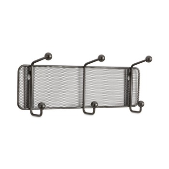 Safco 6402BL 14.75 in. x 3 in. x 5.5 in. 3 Hook Onyx Mesh Wall Racks - Black