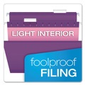 File Folders | Pendaflex 04153 1/5 VIO 1/5-Cut Tabs Colored Reinforced Hanging Legal Folders - Violet (25/Box) image number 5