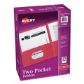 Report Covers & Pocket Folders | Avery 47989 40 Sheet Capacity 11 in. x 8.5 in. Two-Pocket Folder - Red (25/Box) image number 0