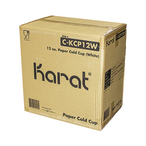 Cups and Lids | Karat C-KCP12W 12 oz. Double Poly Paper Cold Cups - White (1000/Carton) image number 0