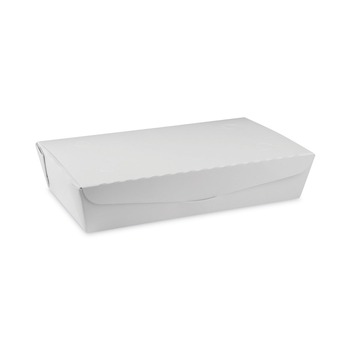 Pactiv Corp. NOB02W EarthChoice OneBox 9 in. x 4.85 in. x 2 in. 55 oz. Paper Box - White (100/Carton)